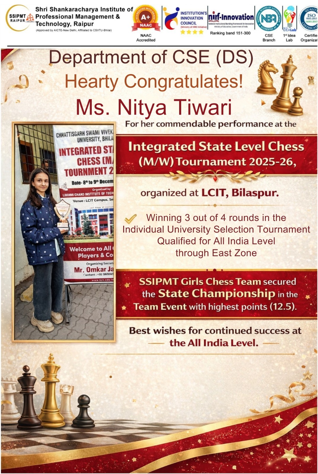 B.Tech Data Science Achievement