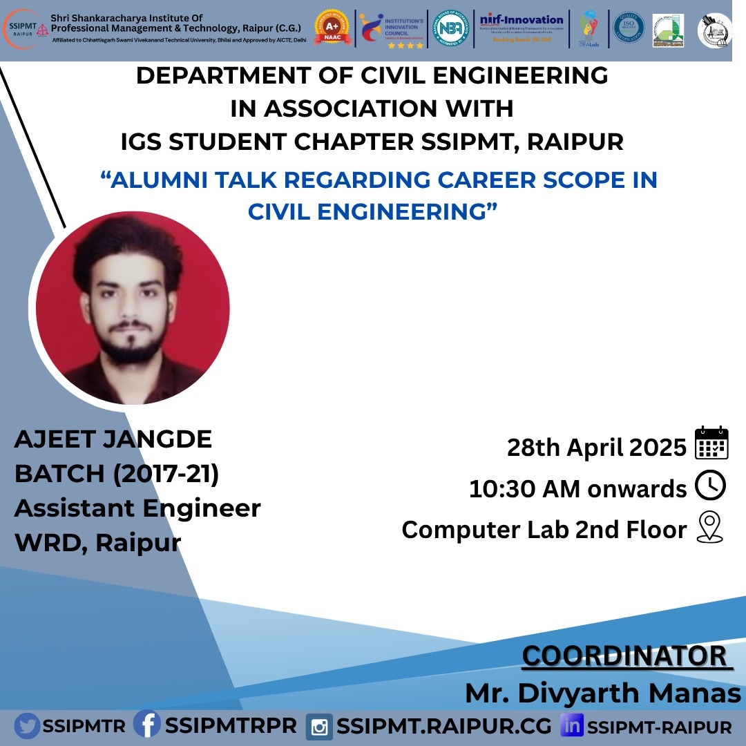 ACE & IGS Events, Civil Engineerign, SSIPMT Raipur