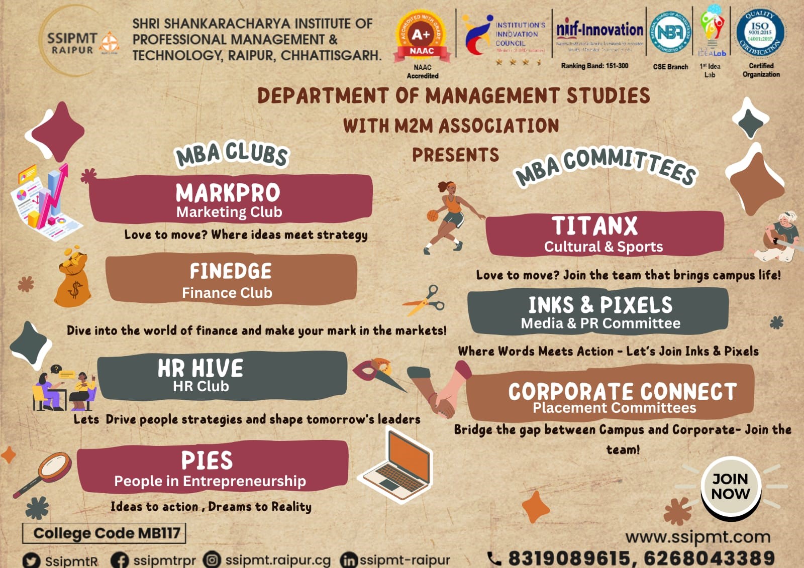 MBA Clubs & Committees, SSIPMT Raipur