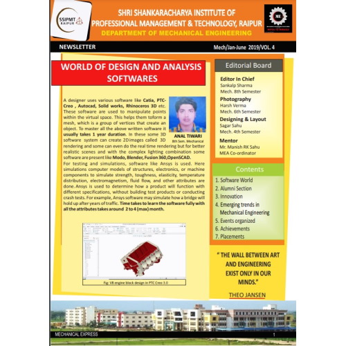 SSIPMT, Raipur B.Tech Mechanical Newsletters