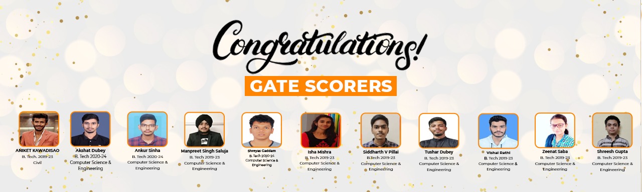 Congratulations GATE scorers, SSIPMT, Raipur